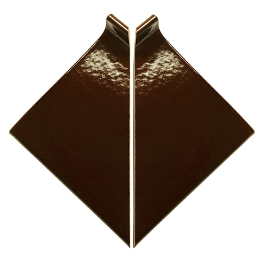 Product afbeelding voor Kloosterwaard Uitwendige Hoek 16cm Donkerbruin Hoogglans 90 Graden 20mm Kering