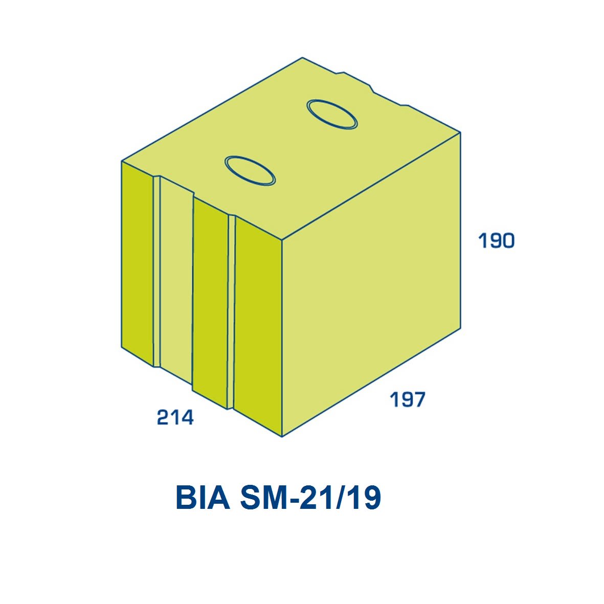 Product afbeelding voor BIA Stootvoegloos Metselblok Grindbeton SM21/19 Klinker 197x214x190mm Vuilwerk