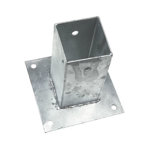 Paalhouder Met plaat 71x71x150mm Thermisch Verzinkt