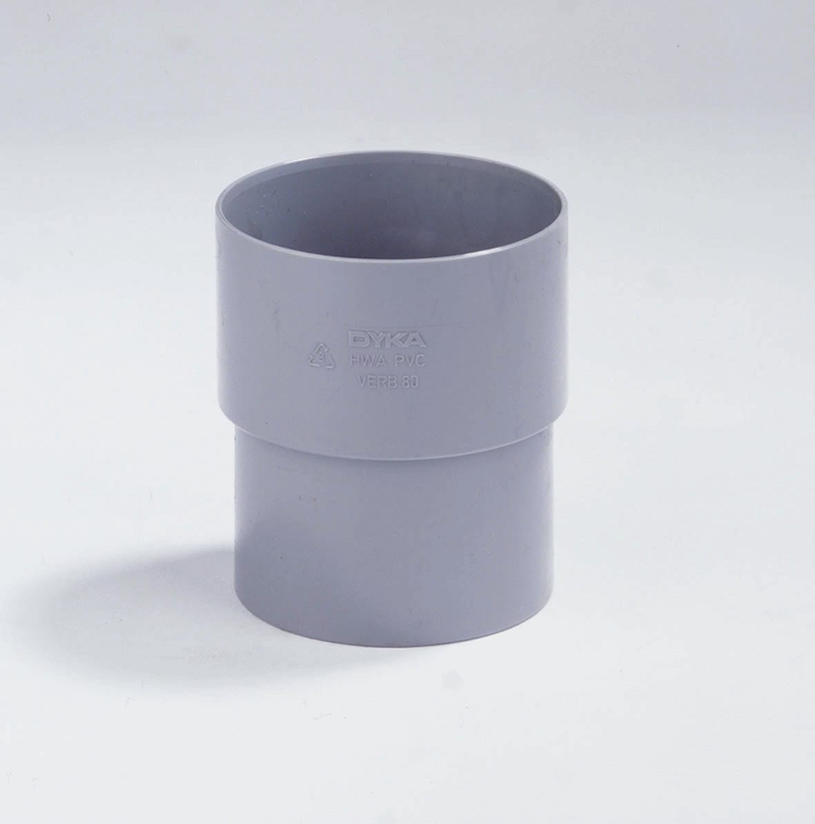 Dyka PVC RWA Verbindingsmof 100mm Lijmmof/Verjongd Spie Grijs