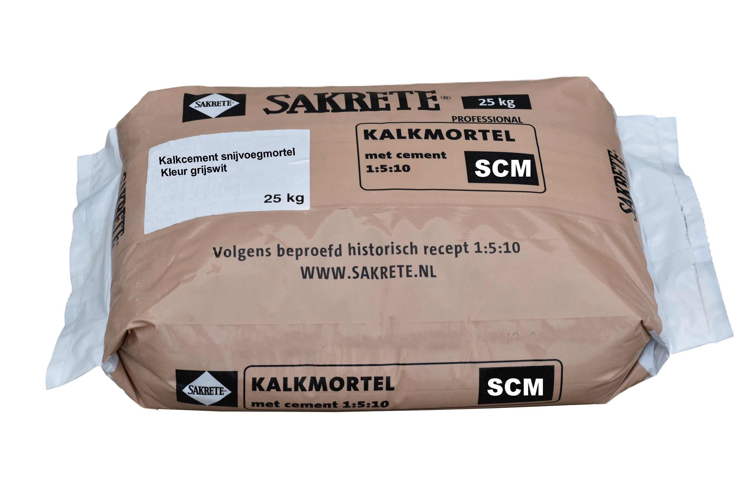 Product afbeelding voor Sakrete Schelpkalk Snijvoegmortel SC454 25kg Gebroken Grijswit