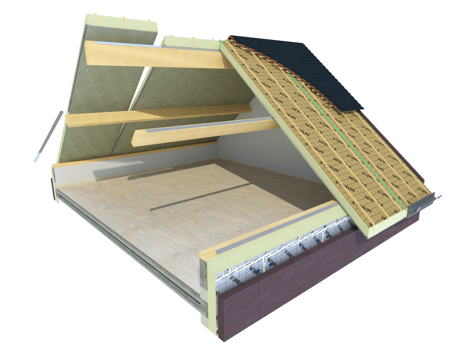 Unilin Roof OS Easy Airtight 12mm 120cm Rib 221mm Rc=7,0 CB Green