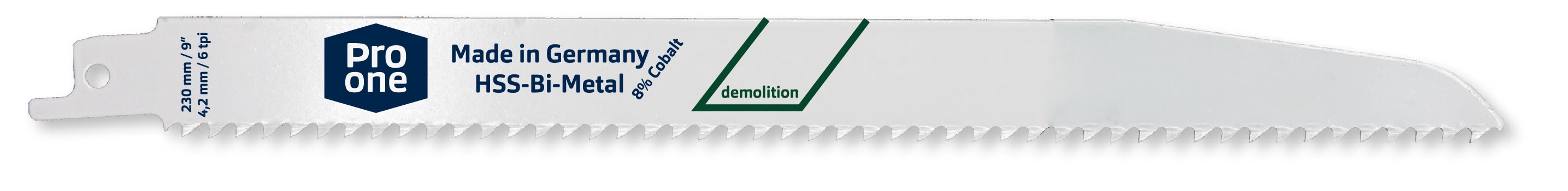Pro-One Reciprozaagblad S1110DF 230mm HSS Bi-Metaal Voor Sloopwerkzaamheden 2st