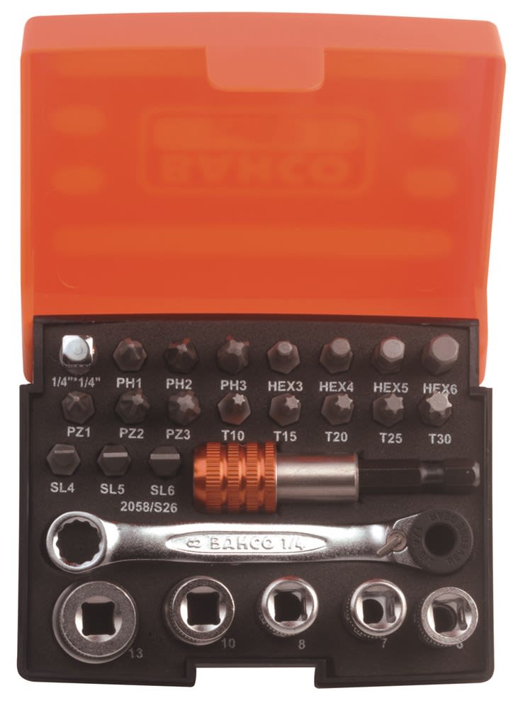 Bahco Bit-/Dopsleutelset 1/4" 26-Delig