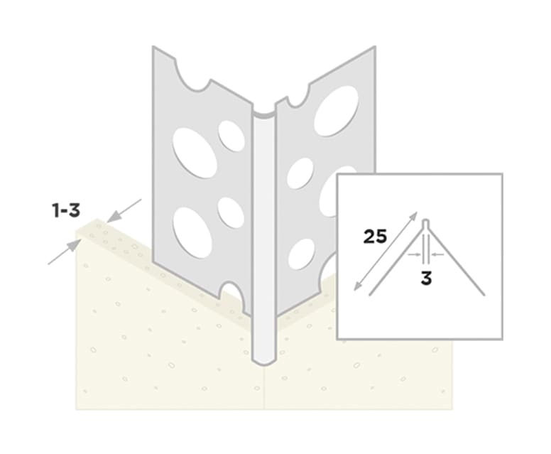 Ripstaal Hoekbeschermer 1030 0,5 270cm 1-3mm Aluzink