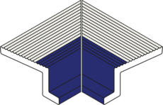 Villeroy & Boch Binnenhoek Pro Architectura 3.0 Pool System Ultramarine Blue - Neutral White 12x12cm Mat 3018C3040010