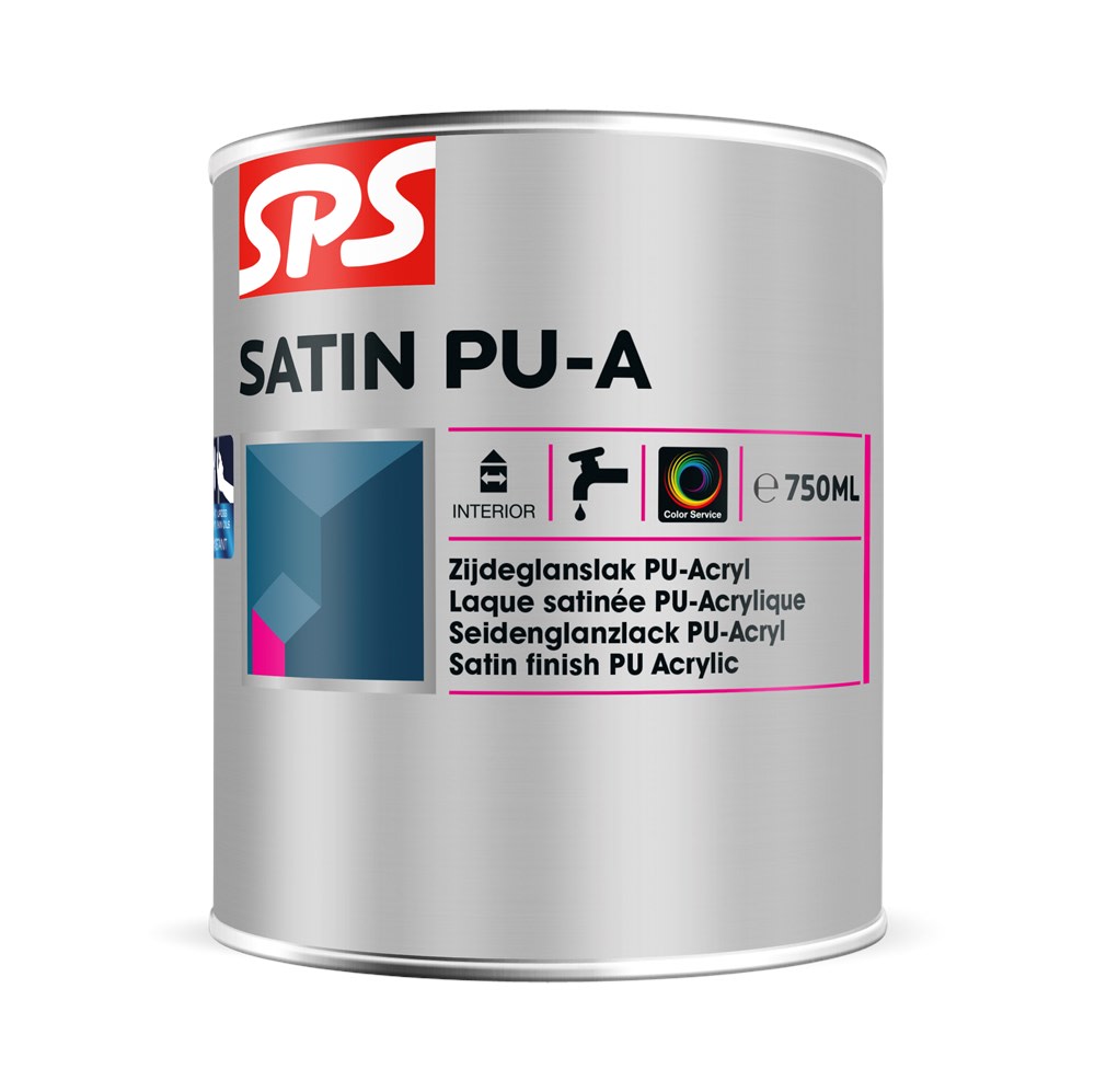 SPS Satin PU-A Acryllak Zijdeglans Binnen 750ml RAL9010