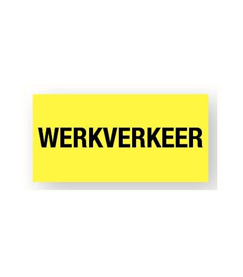 Bord Werkverkeer 60x300mm Polypropyleen Inclusief 2 Zuignappen
