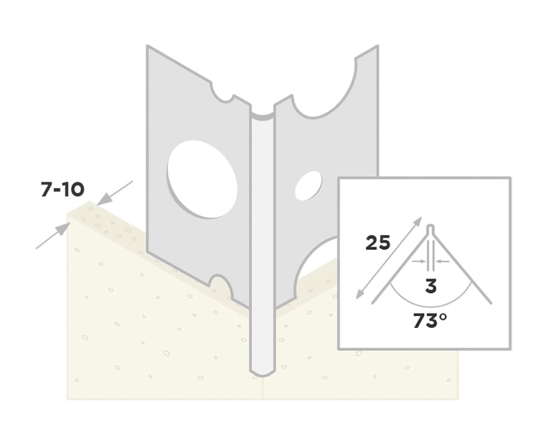 Ripstaal Hoekbeschermer 1040 300cm 7-10mm Aluzink
