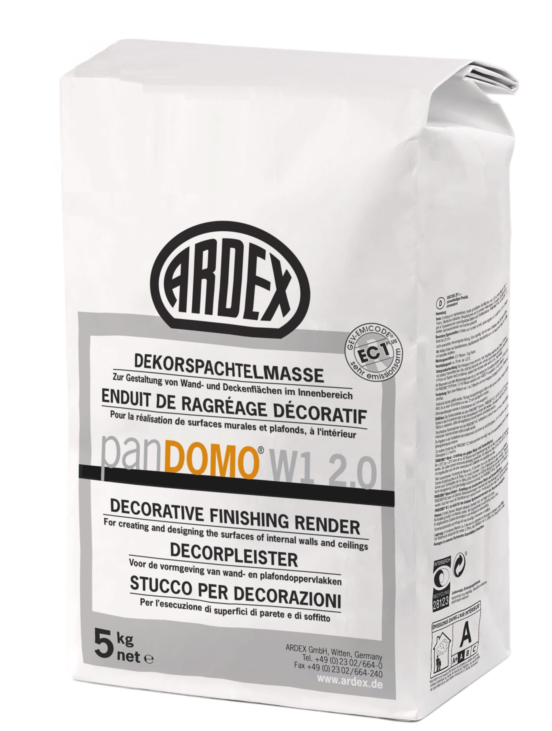 Product afbeelding voor Ardex Pandomo W1 5kg Wit