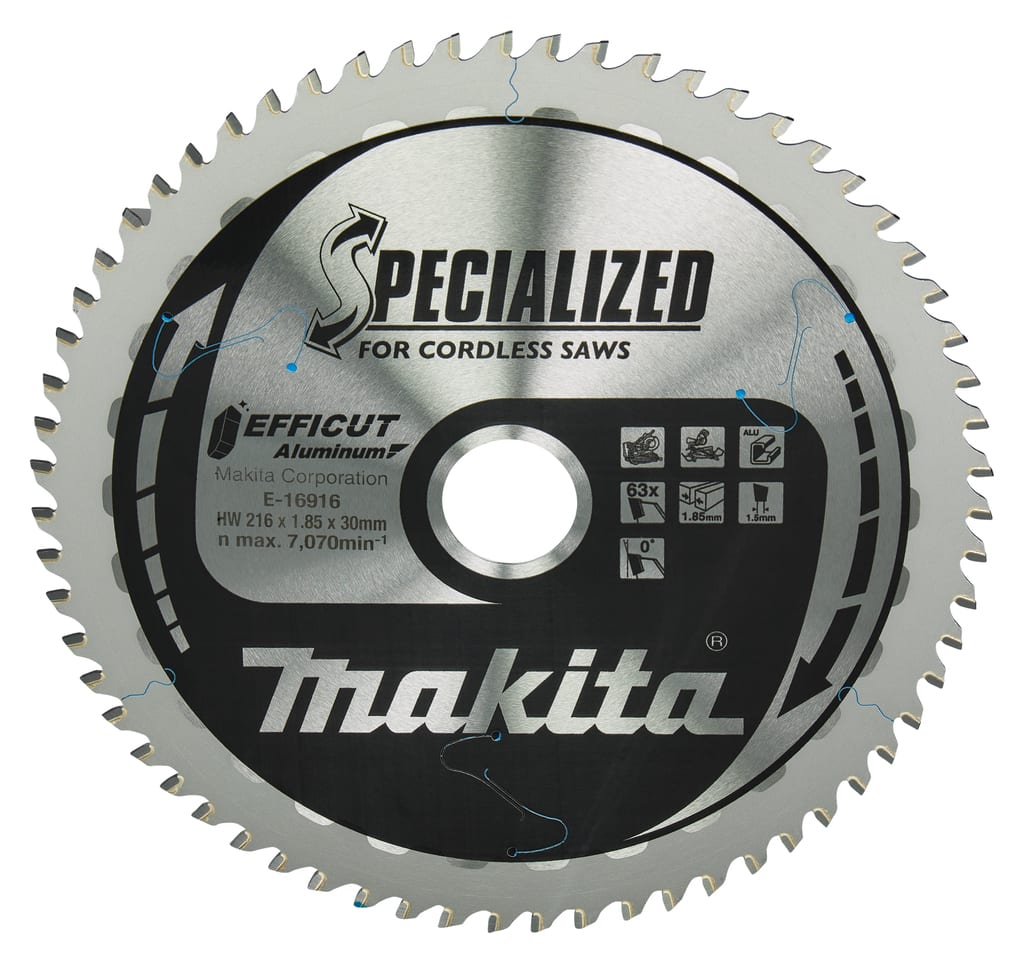 Makita Afkortzaagblad 216x30mm E-16916 63Tands Efficut Aluminium