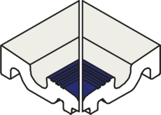 Villeroy & Boch Binnenhoek Pro Architectura 3.0 Pool System Ultramarine Blue - Neutral White 12x12cm Mat 3012C3040010