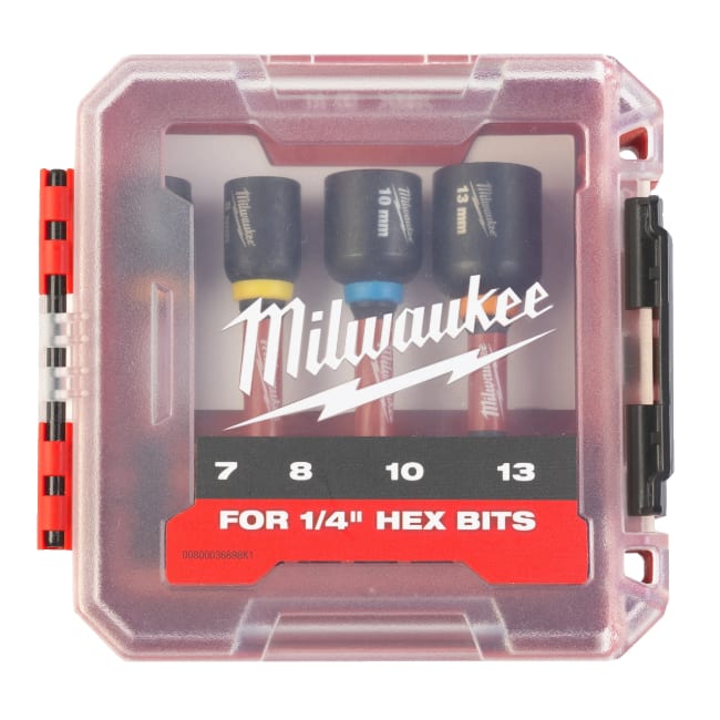 Product afbeelding voor Milwaukee Doppenset Shockwave Impact Duty Magnetisch Slagvast Hex 1/4"