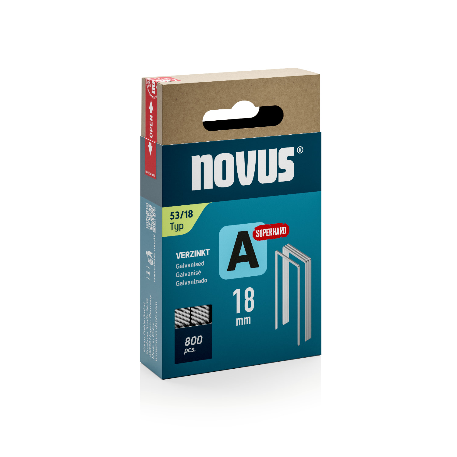 Novus Niet A53 Superhard 18mm Dundraad 800st