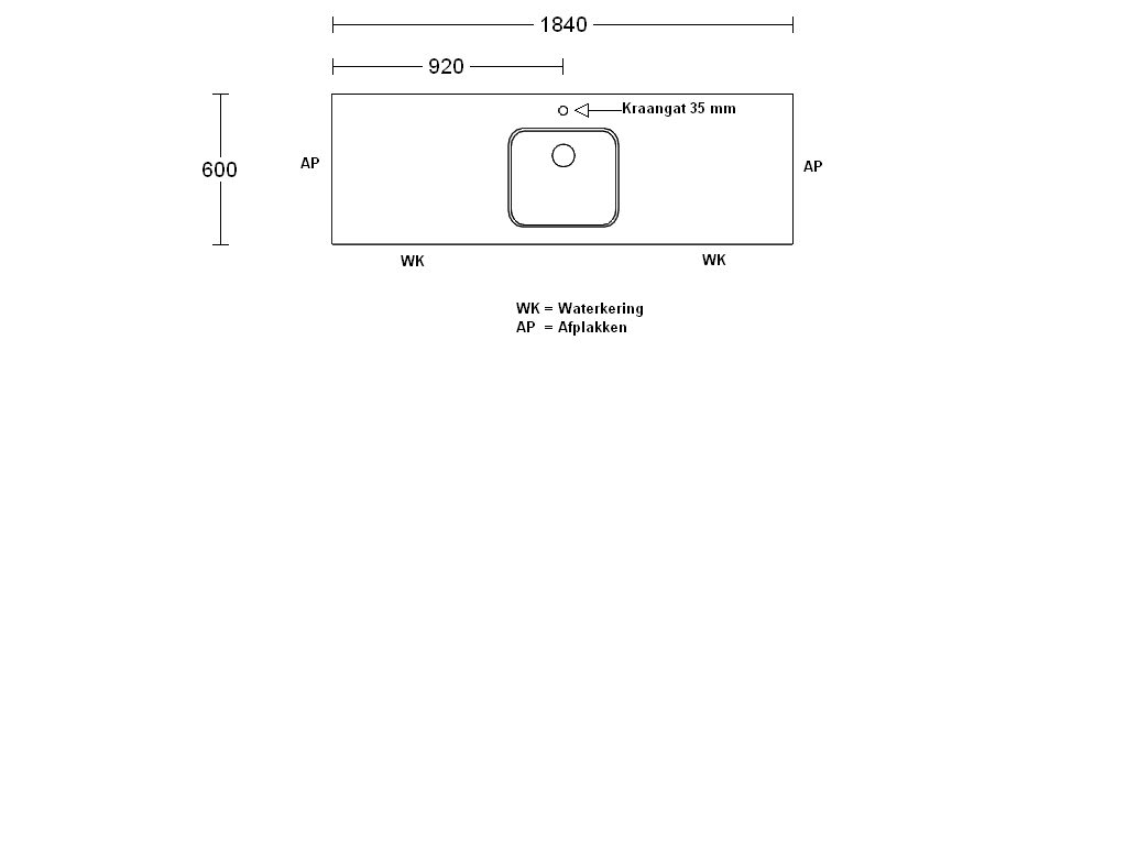 Product afbeelding voor Procasa Keuken Werkblad 184x60cm Multiplex Zwart DE 2390 Voorzien Van Waterkering Zijkanten Afgewerkt Inclusief Spoelbak Lanseto 043N