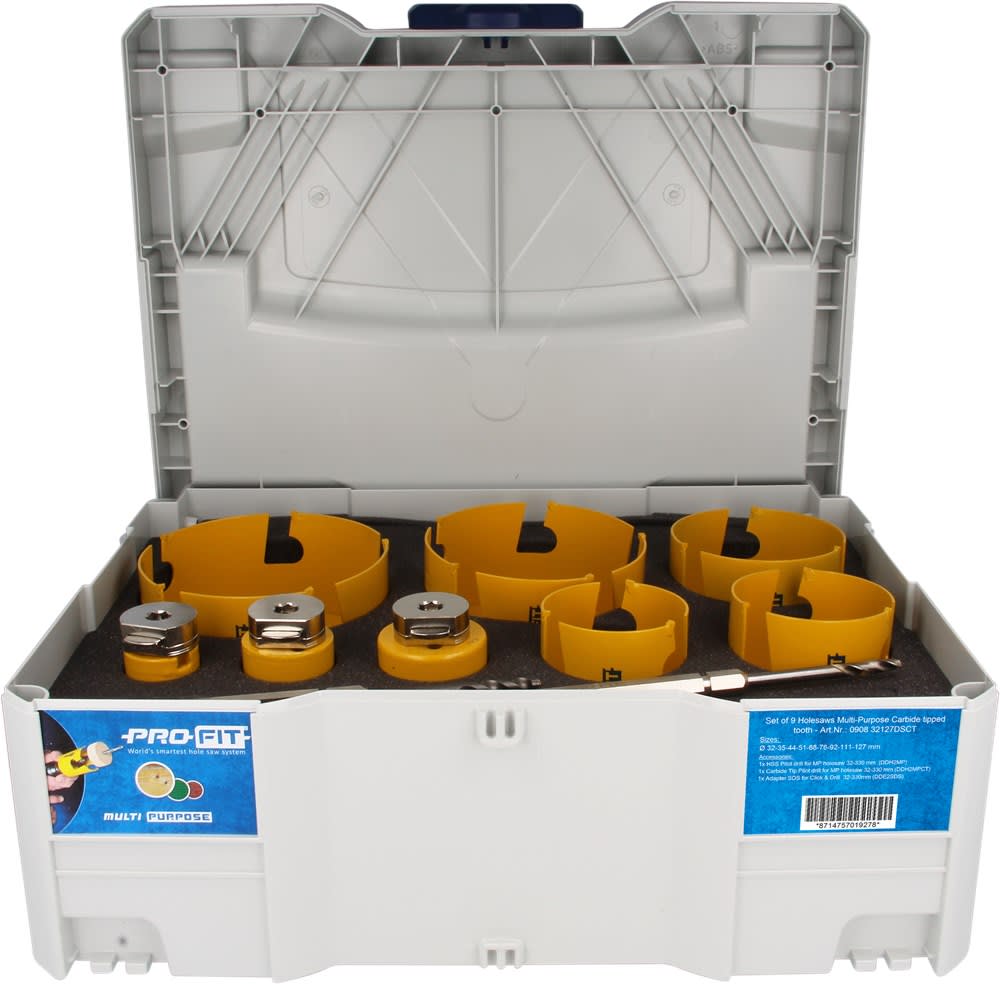 ProFit Gatzagenset Multi Purpose 32-127mm Met Centreerboor In Koffer