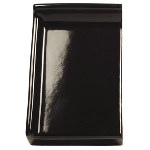 Product afbeelding voor Kloosterwaard Einddorpel Links 16cm Zwart Hoogglans Opstaande Rand 20mm Kering