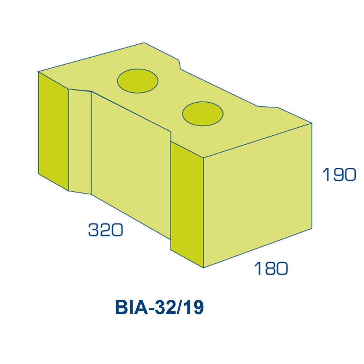 Product afbeelding voor BIA Grindbetonblok 32/19 Klinker 180x320x190mm Vuilwerk