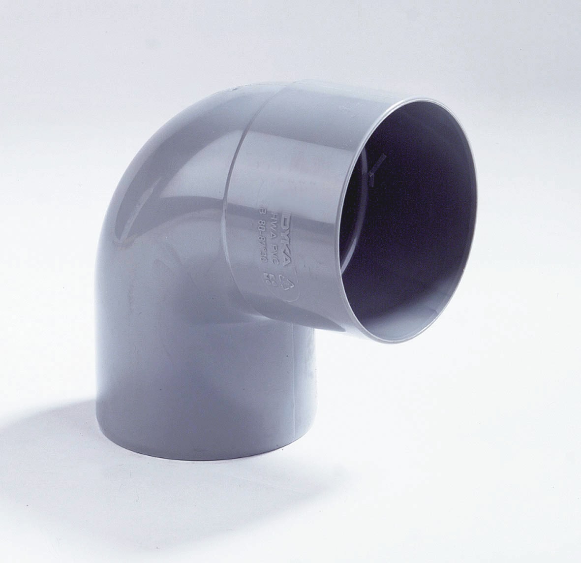 Dyka PVC RWA Bocht 70mm 1LV 87,5 Graden Lijmmof/Spie Grijs