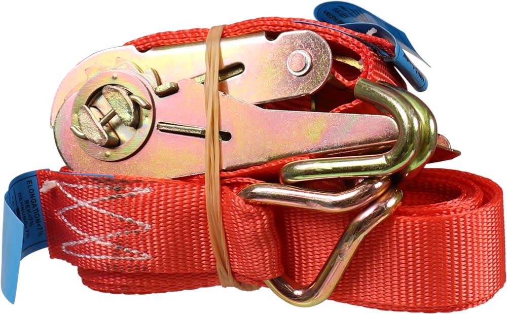 Kelfort Spanband Met Ratel/Haak 25mm 5.0m 350- 700 daN Rood 1st