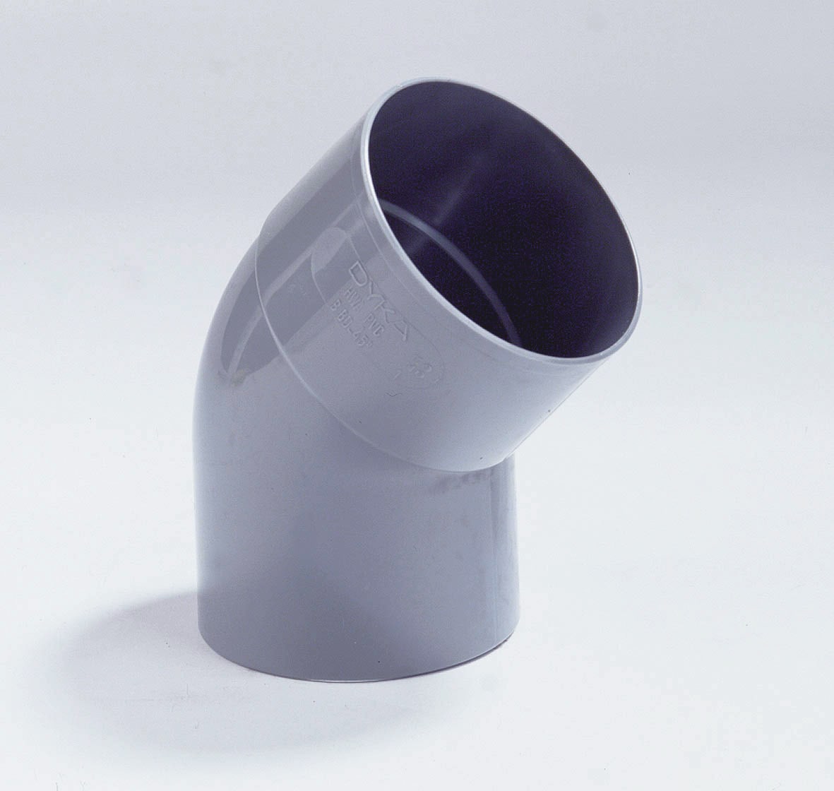 Dyka PVC RWA Bocht 80mm 45 Graden Lijmmof/Spie Grijs