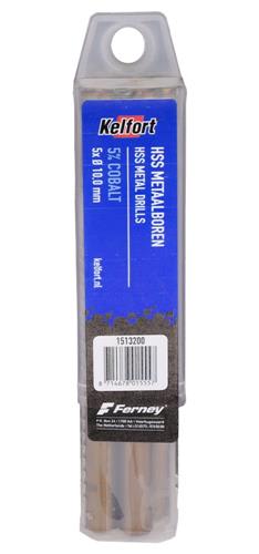 Kelfort Metaalboor HSS Cobalt 10.0mm DIN338RN 5-delig
