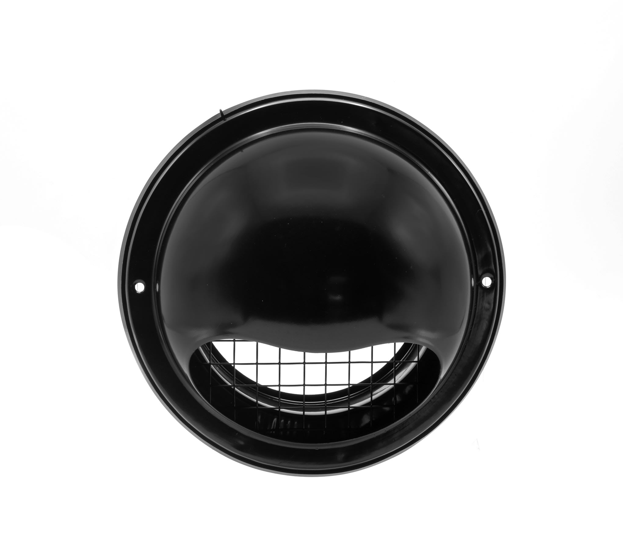 Buitenrooster Bol Model 125mm Grofmazig Gaas RVS Zwart