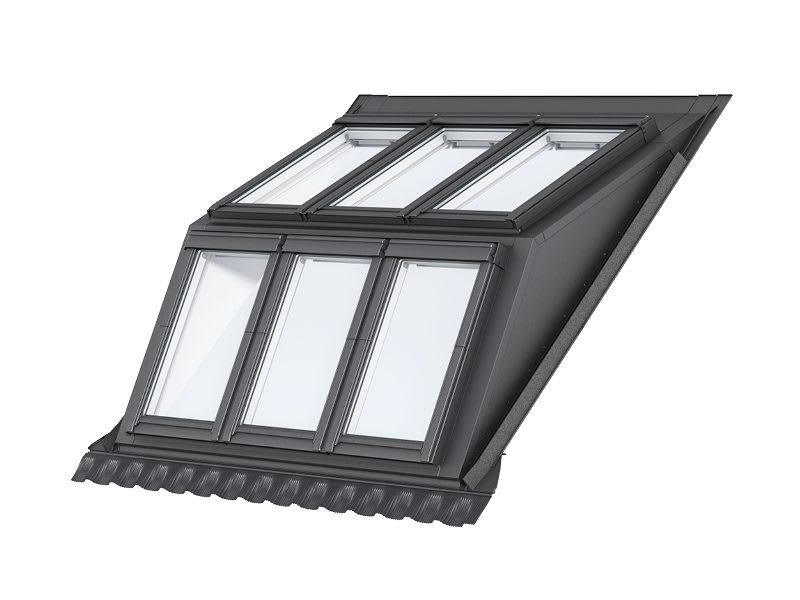 VELUX Dakkapel GGU MK06 SB0W32101 Serre Inclusief 3x GPU 0070 & 3x GGU 0070