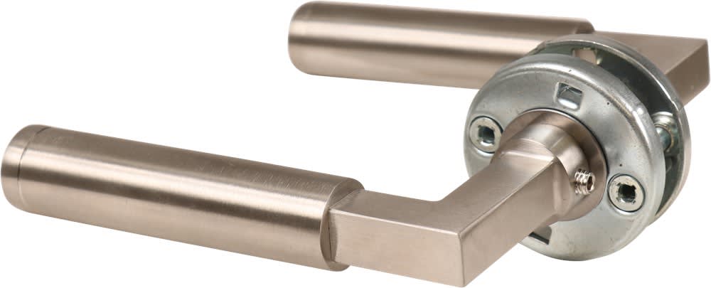 Oxloc Deurkruk Bolsward Op Rozet L-Model Omkeerbaar RVS Mat Vastdraaibaar Paar