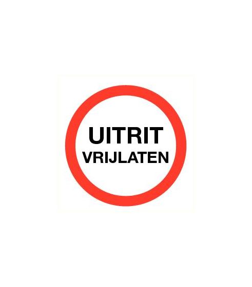 Bord Uitrit Vrijlaten 200mm Polypropyleen