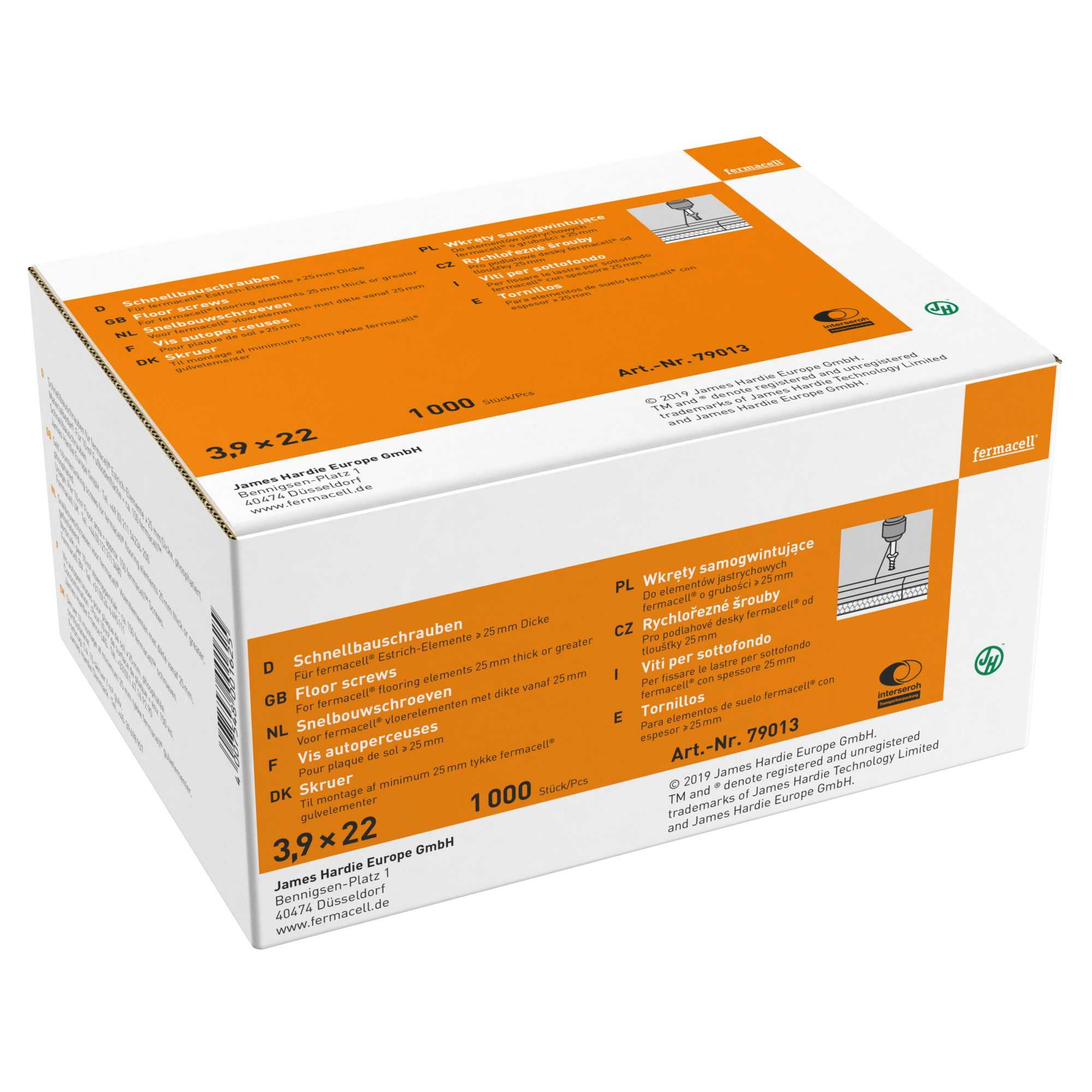 Fermacell Snelbouwschroef 3,9x22mm 1000st