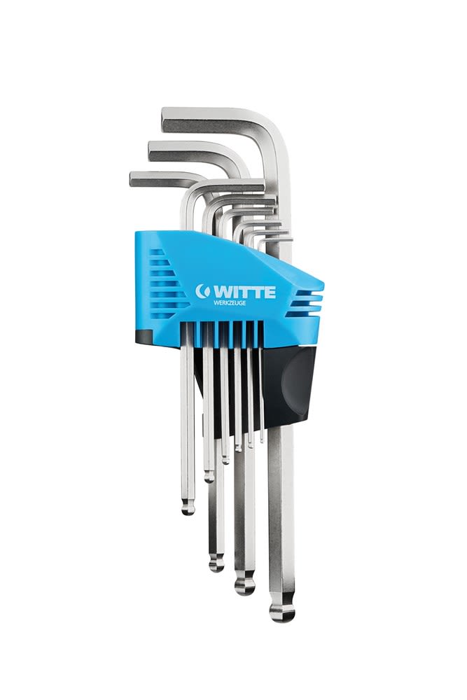 Witte Inbussleutelset Kogelkop 9-Delig