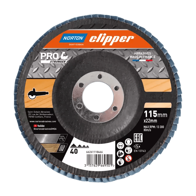 Clipper Vlaklamelschijf R82A K80 115x22mm