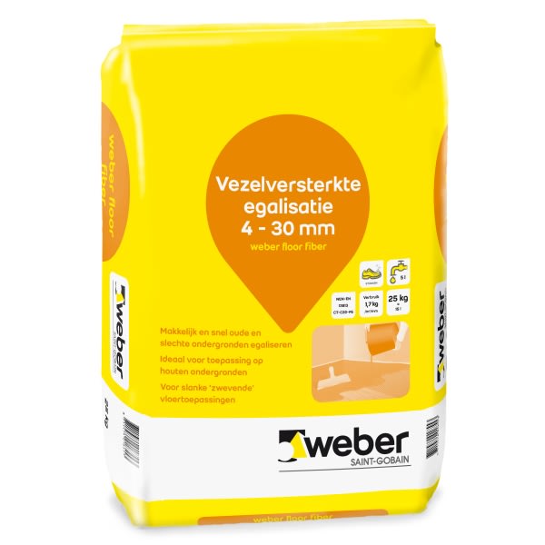 Weber Floor Fiber Vezelversterkte Egalisatie 4-30mm 25kg