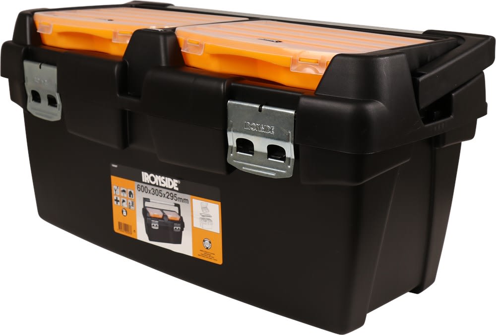 Ironside Gereedschapskoffer 600x305x295mm Met Vakverdeling Zwart/Geel