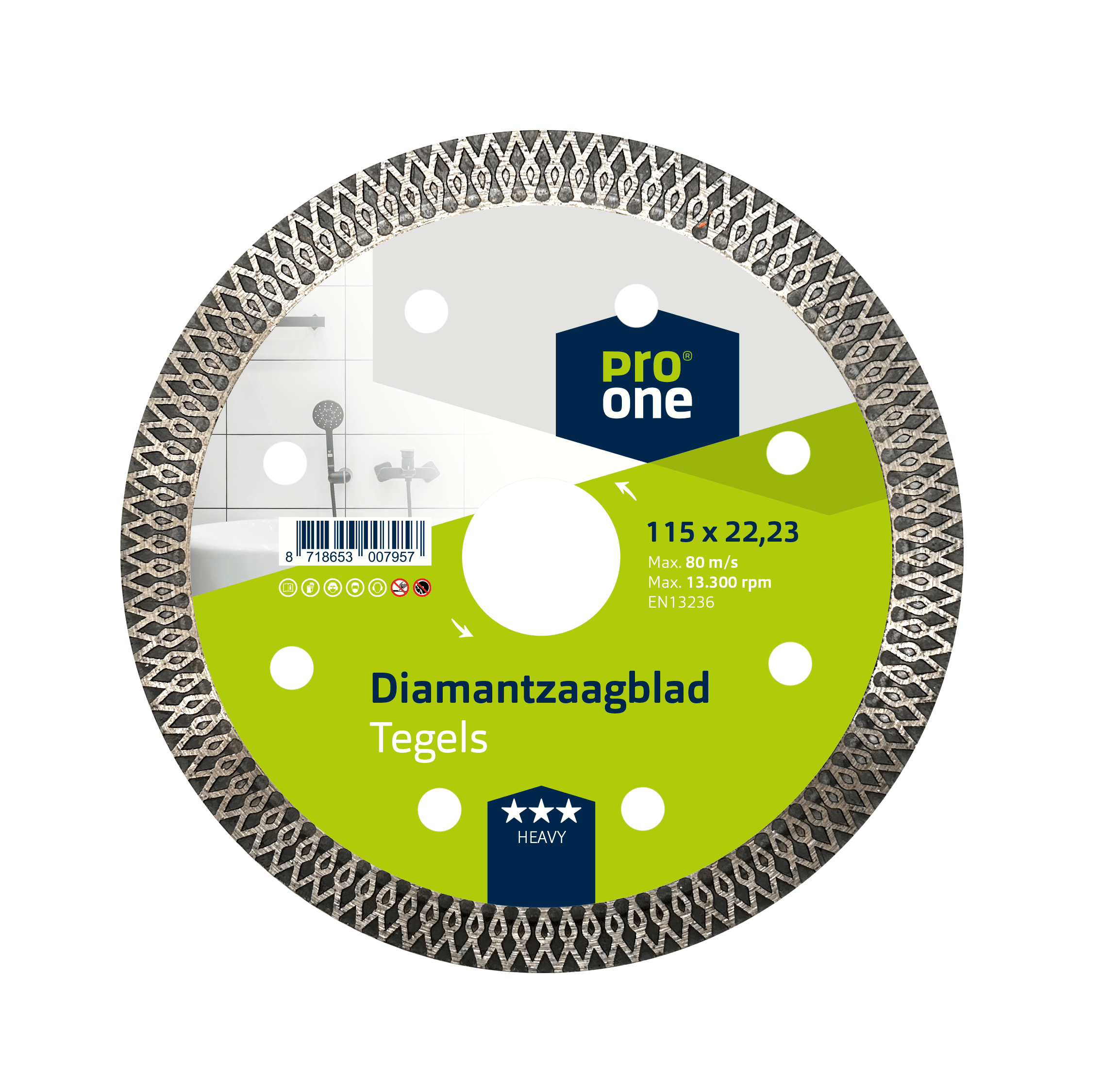 ProOne Diamantzaagblad Heavy 115x22.23mm Tegels 1st