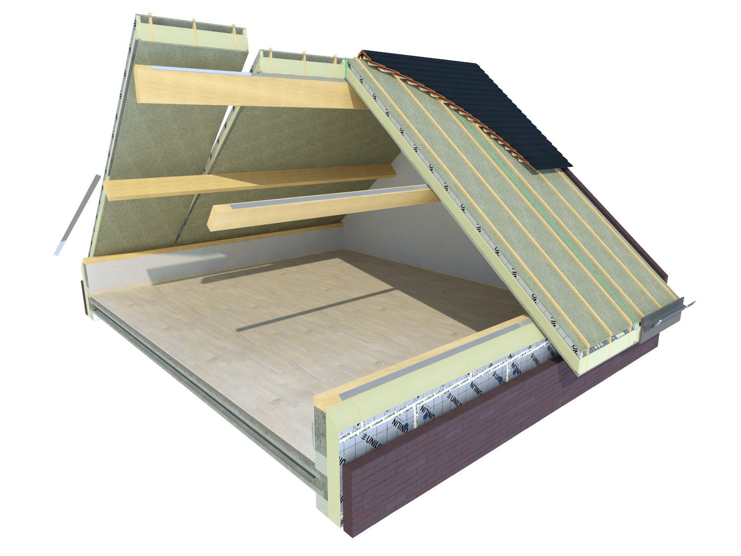 Unilin Roof DS Easy Airtight 12mm 120cm Rib 272mm Rc=10,0 CB Green