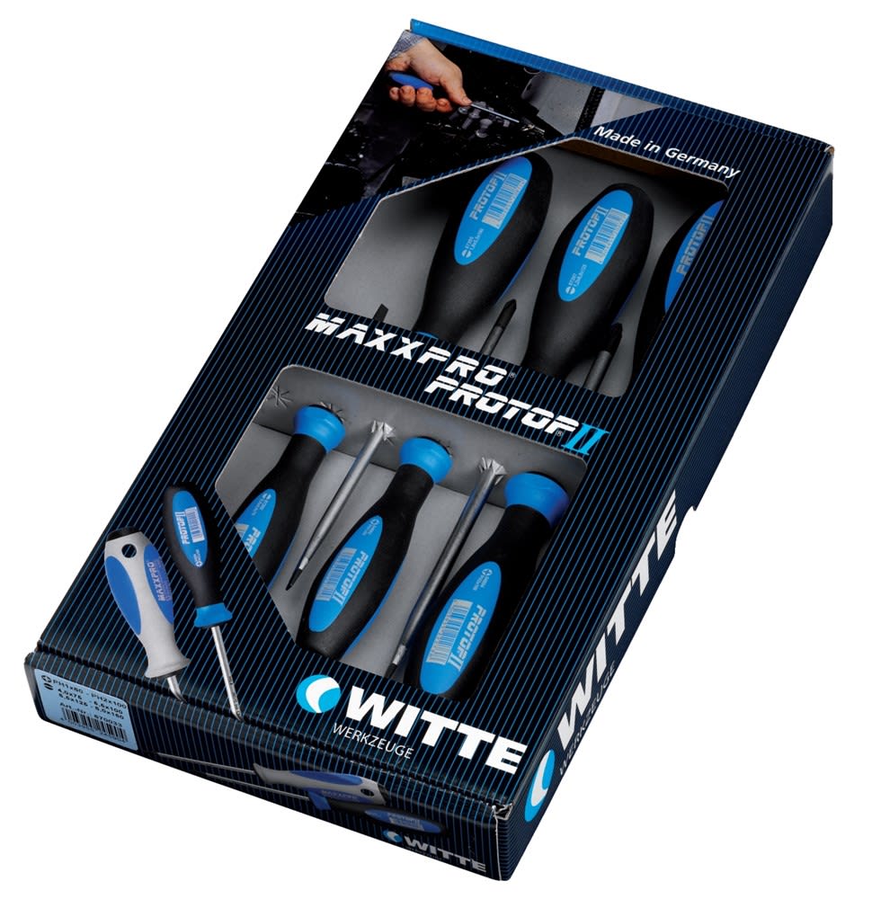 Witte Schroevendraaierset Protop II PZ-1/2 Met Sleuf 6-delig