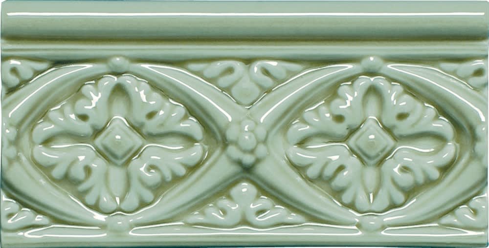 Strip Modernista Relieve Bizantino Verde Claro 7,5x15cm Glanzend