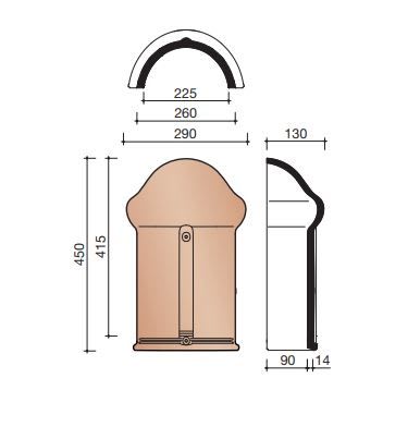 Product afbeelding voor Wienerberger Halfronde Beginkepervorst Vario 225mm Zwart Satinet 746 Tegelen Jd