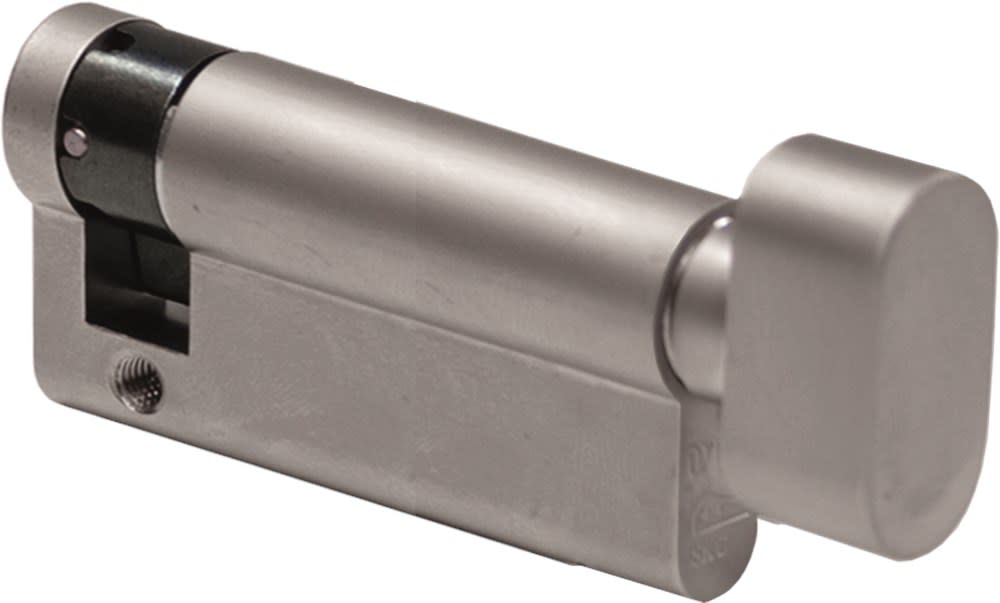 Oxloc Profielcilinder Met Knop O5 Enkel 0/K40mm Staal Vernikkeld Mat SKG2