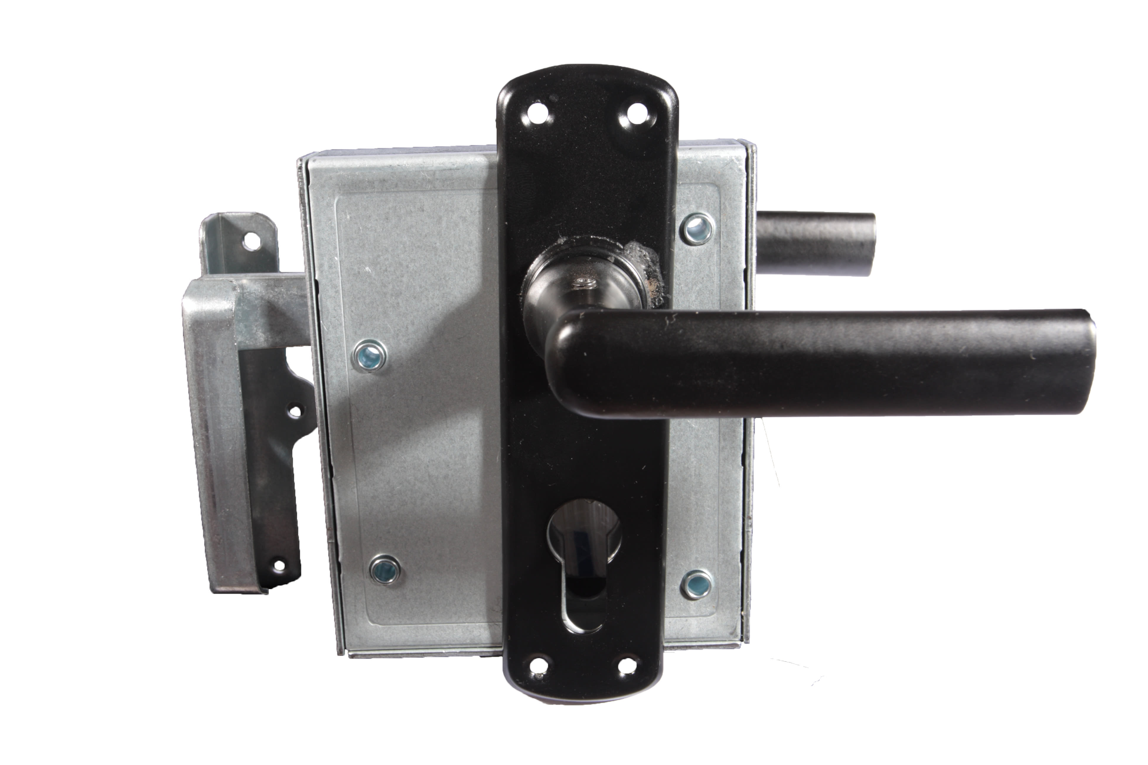 Oplegslot PC89 Staal Garnituur Met Krukken en Sluitplaat Zwart