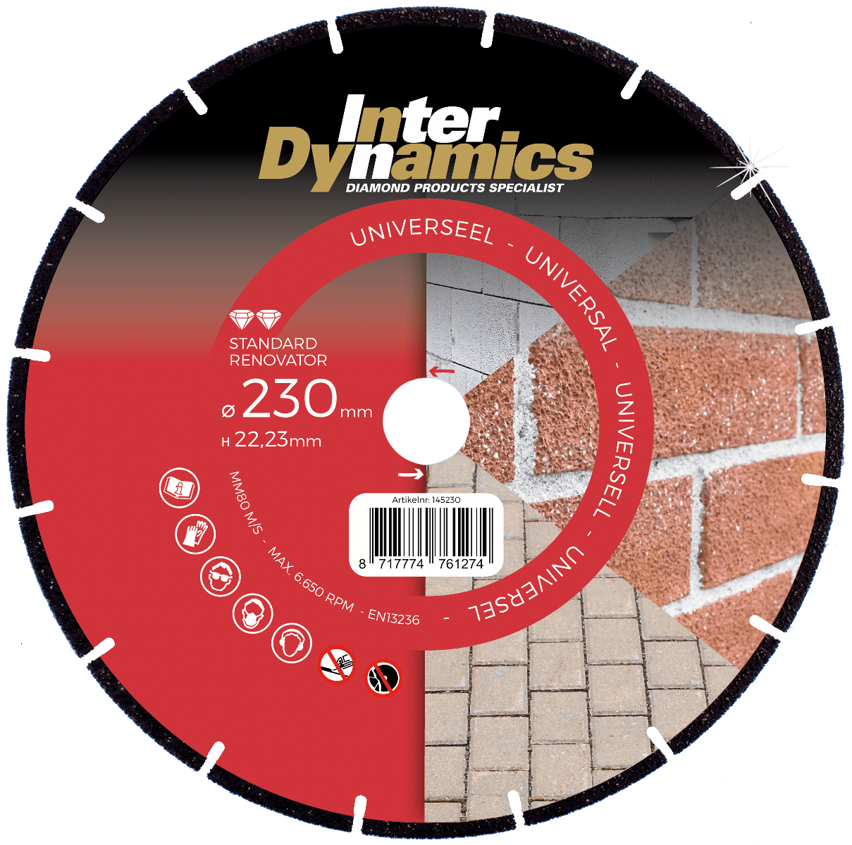 InterDynamics Diamantzaagblad Standard Renovator 125x22.2mm Steen 1st