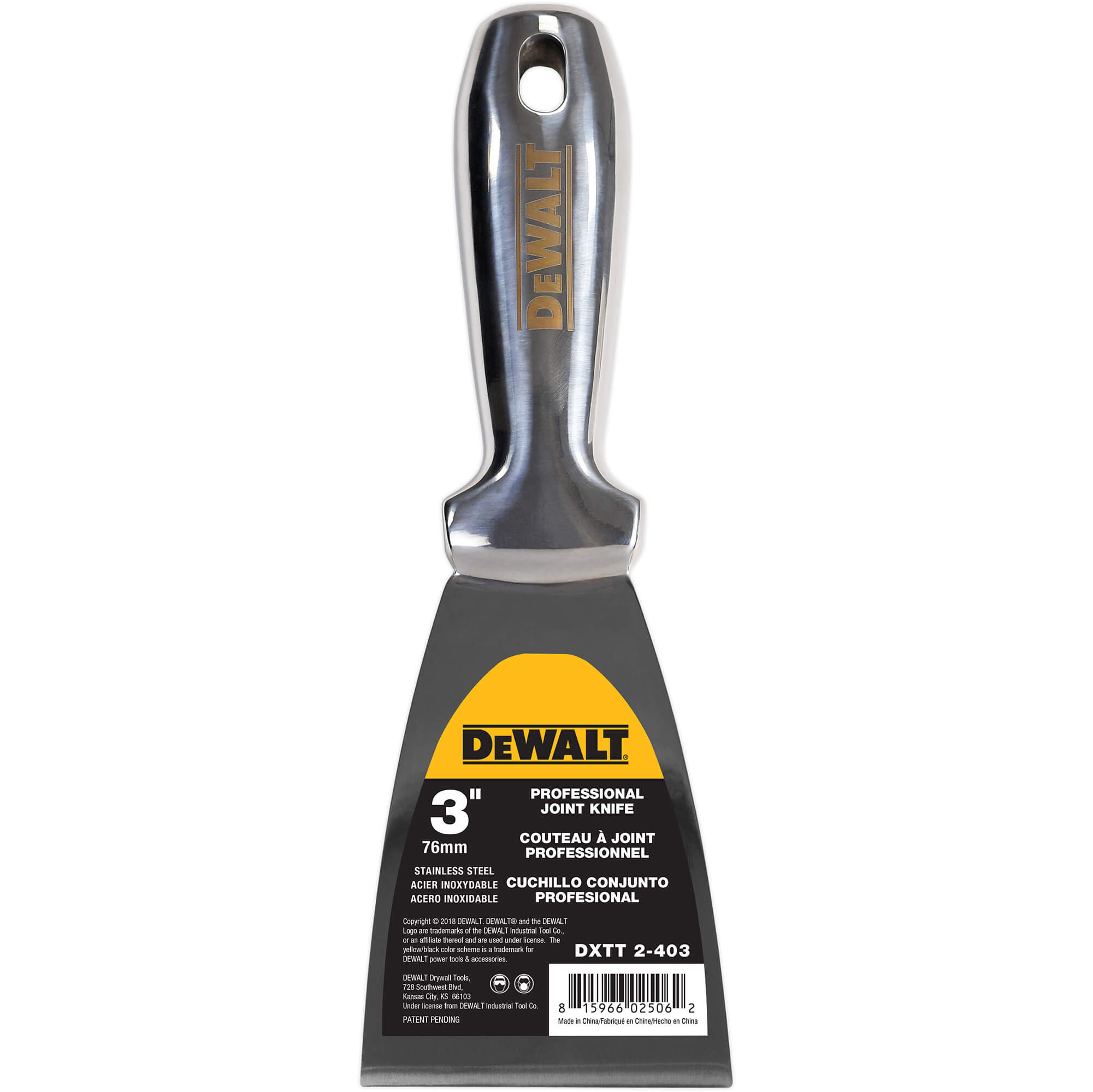 Product afbeelding voor DeWALT Plamuurmes 3" 76mm RVS Gesmeed