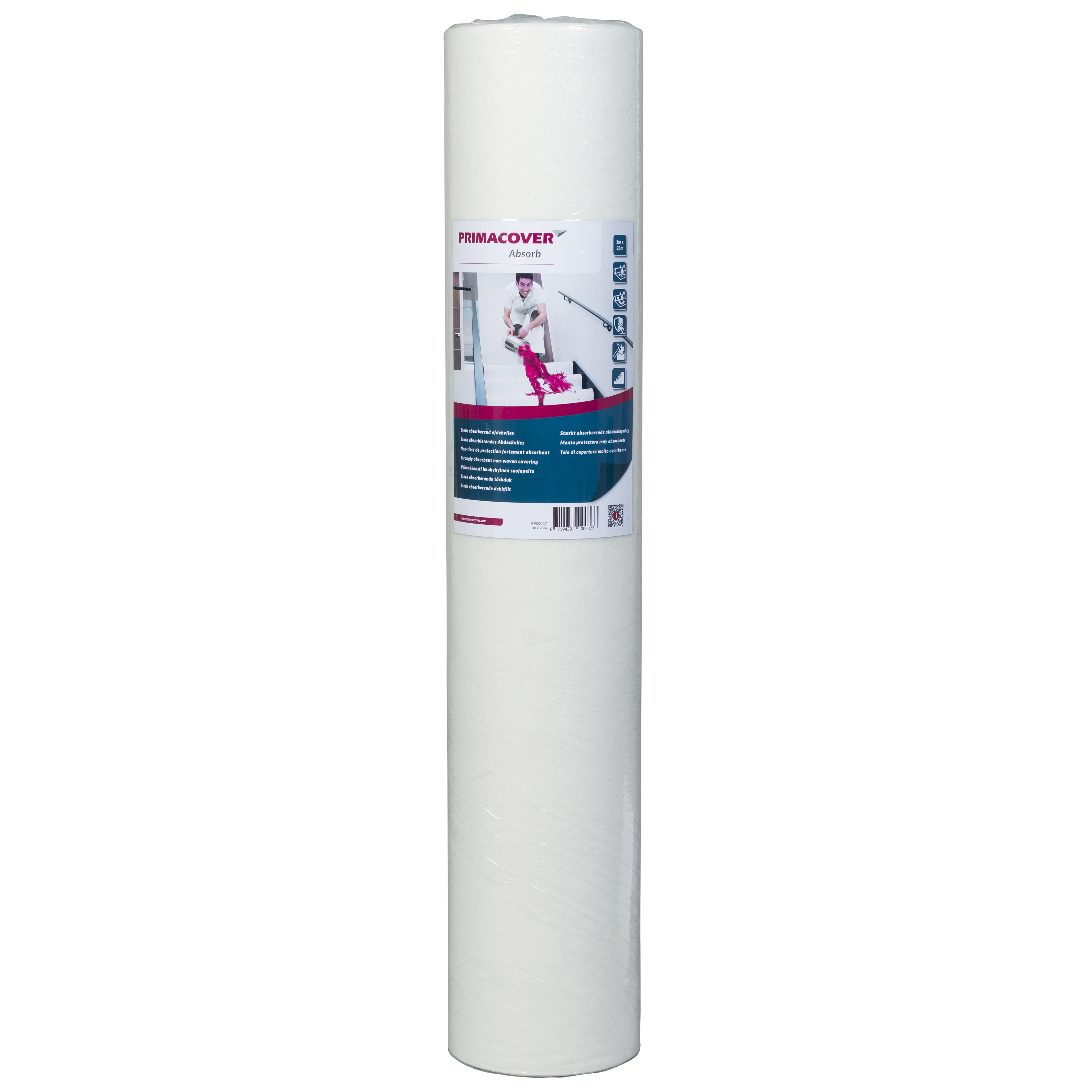 Product afbeelding voor PrimaCover Afdekvlies Absorb 1x25m Wit Absorberend