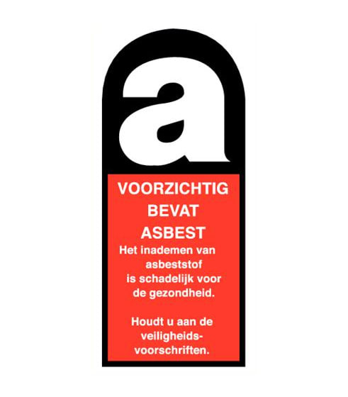 Bord Voorzichtig Bevat Asbest 40x100mm Vinyl