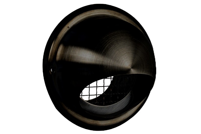 Buitenrooster Bol 150mm RVS Zwart