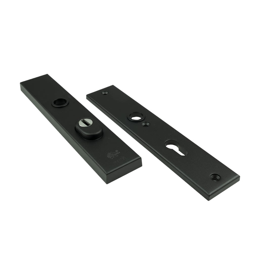 AMI Veiligheidslangschild 251/51 Recht Met Kruk-/Profielcilindergat 251x50mm PC72 Aluminium Zwart SKG3 Met Kerntrekbeveiliging