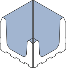 Product afbeelding voor Villeroy & Boch Binnenhoek Pro Architectura 3.0 Pool System Icy Blue 15x15cm Mat 3664C3440010