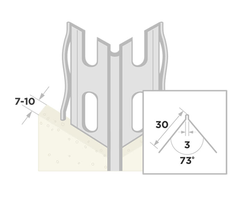 Ripstaal Hoekbeschermer 1042 270cm 7-10mm Aluzink